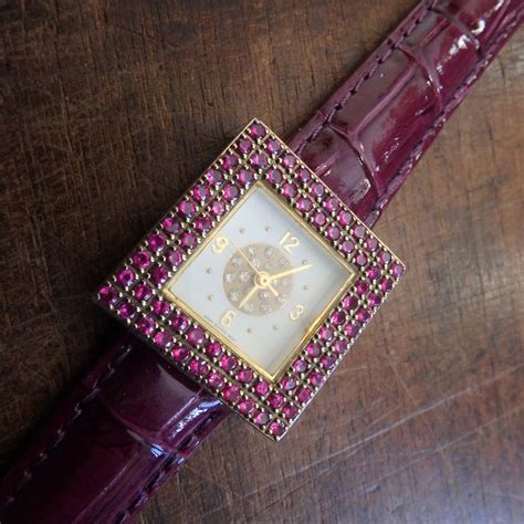 silver core with rhodolite garnet watch